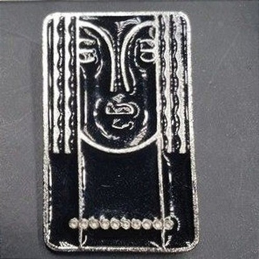 vintage RITZ Enamel brooch pin pewter